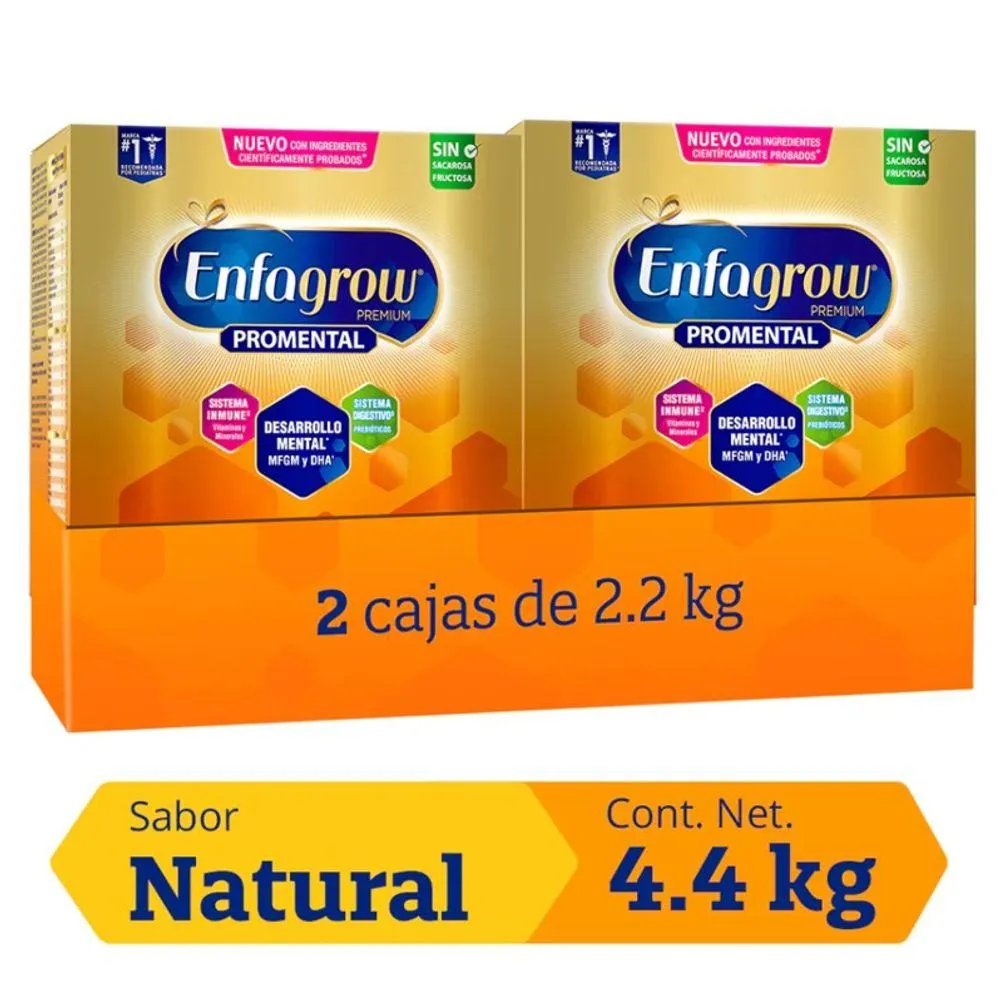 Pack Alimento Lácteo ENFAGROW Premium Promental Sabor Natural Caja 2.2Kg x 2un
