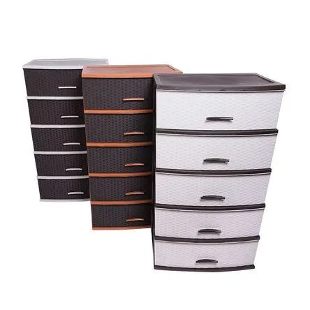 Cómoda Happy Mimbre Ratán 5 niveles Polinplast - Color Aleatorio