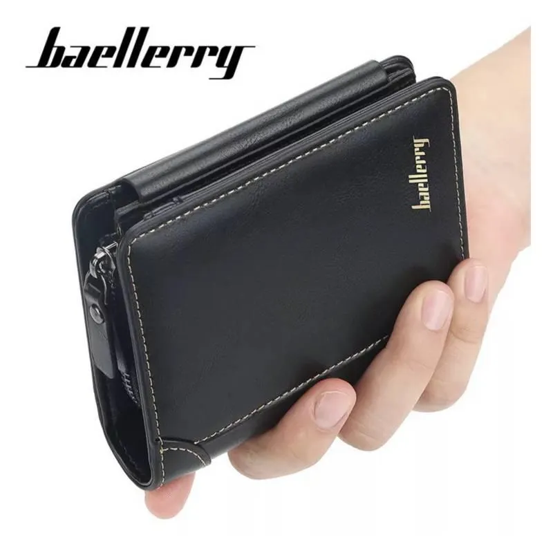 Billetera de Cuero para Hombre Baellerry Tarjetero con Cierre Monedero