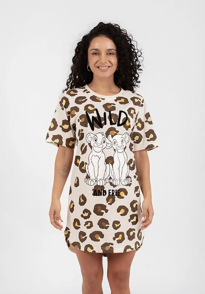 PIJAMA CAMISOLA DISNEY MUJER ALGODÓN BEIGE - D7152