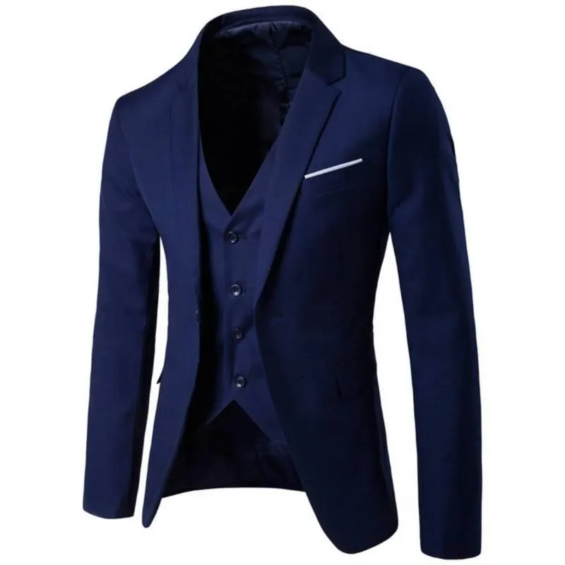 Terno formal Azul 3 piezas - Blazer + Pantalon + Chaleco