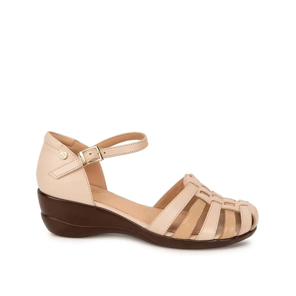 Sandalia Canasta Casual MARI-2601 Vainilla Viale Cuero