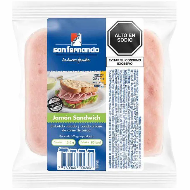 Jamón Sándwich SAN FERNANDO Bolsa 490g