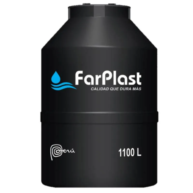 TANQUE PARA AGUA DE 1,100 LTS NEGRO CON ACCESORIOS FARPLAST