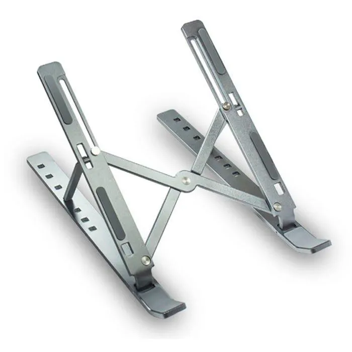 Soporte para Laptop Plegable S&T portátil Ergonómico Aluminio HS400SIL Plomo