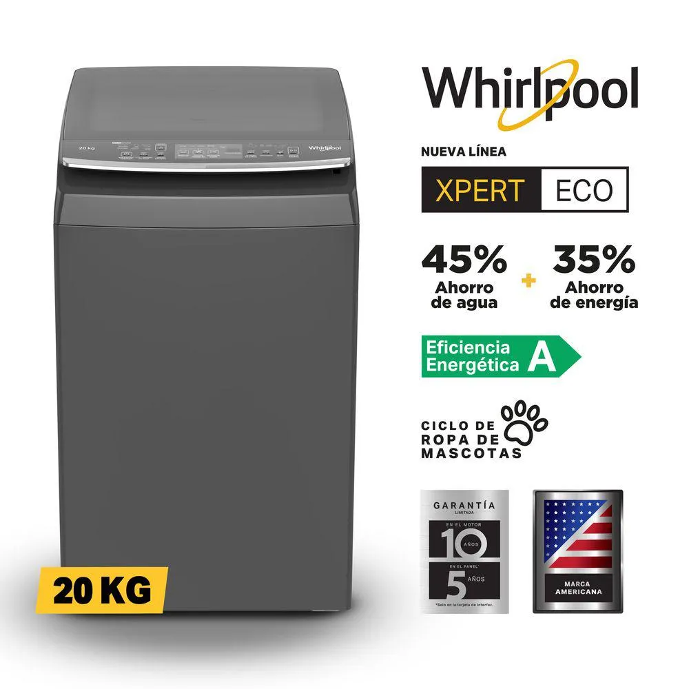 Lavadora Whirlpool WW20BTABLA 20kg Negro
