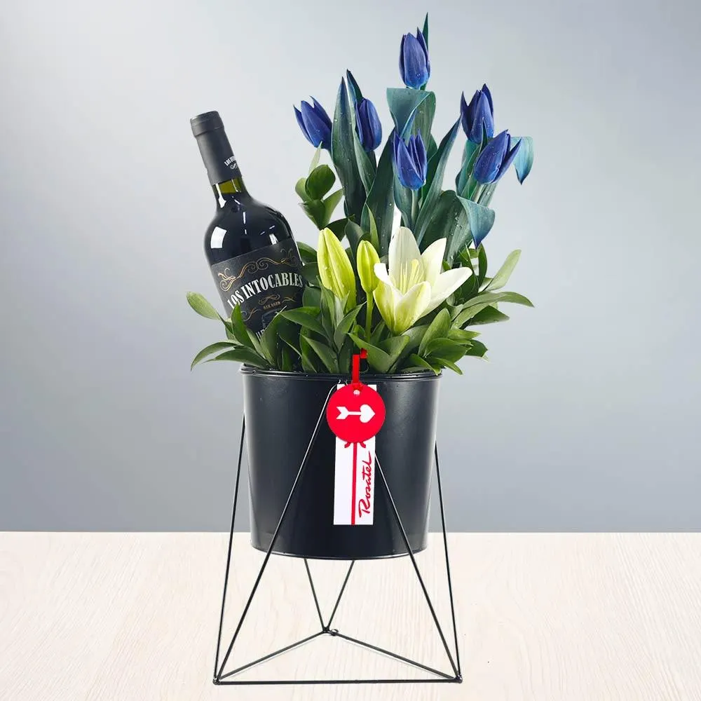 Arreglo de Tulipanes Vino Los Intocables