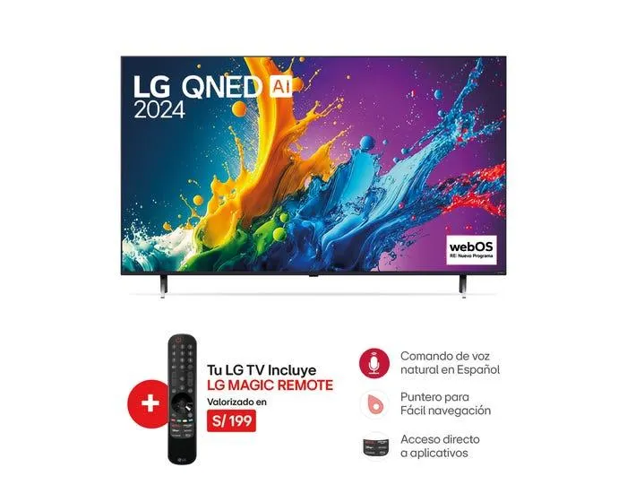 Televisor LG Smart TV 75" QNED 4K 75QNED80TSA