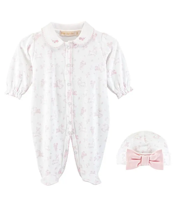 Conjunto Enterizo y Gorro De 100% Algodón Pima | Colección Rabbit Garden Pink