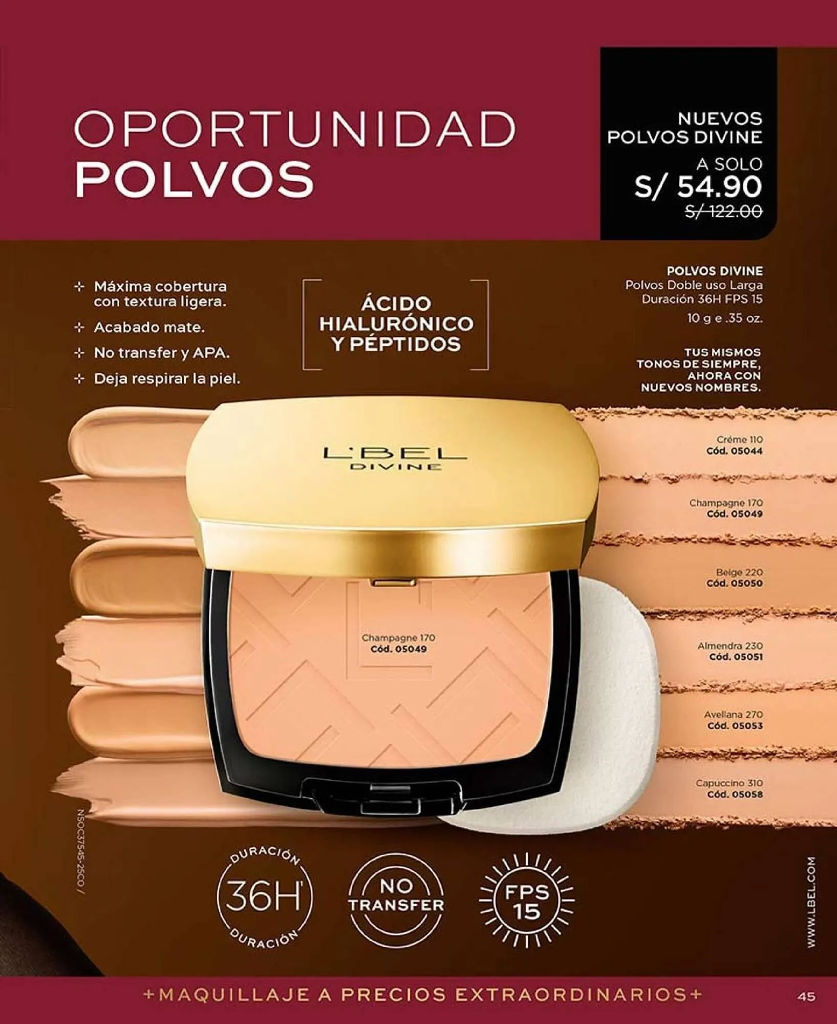 Catalogo de Catálogo L'Bel 17 de setiembre al 31 de octubre 2025 - Pag 45