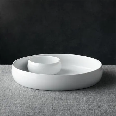 Plato para Chips y Salsa Básico Blanco