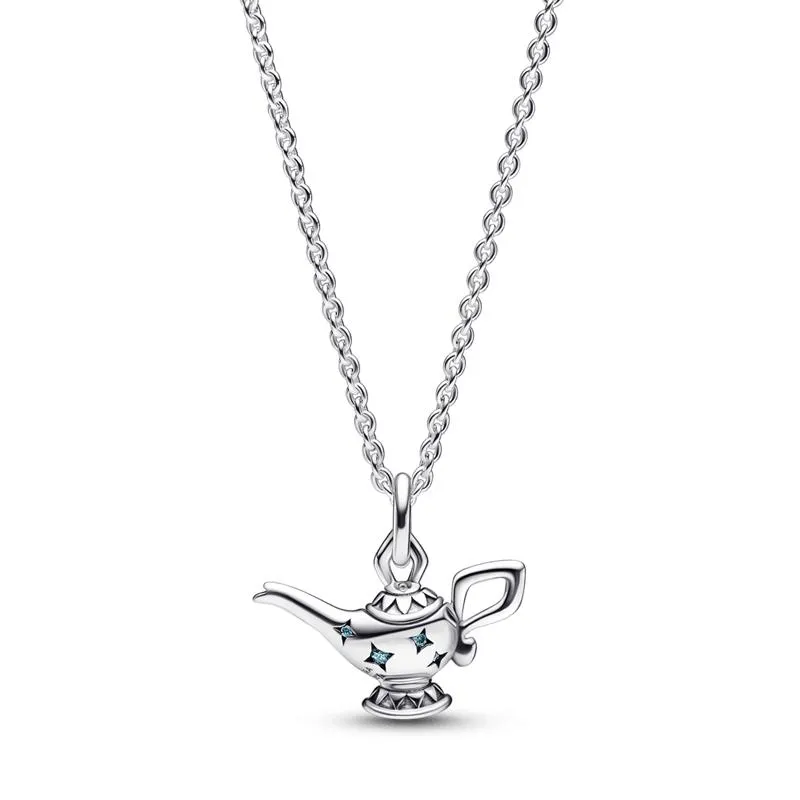 Collar estilo Collier con pendiente Lámpara mágica de Aladdín de Disney Pandora Plata Esterlina