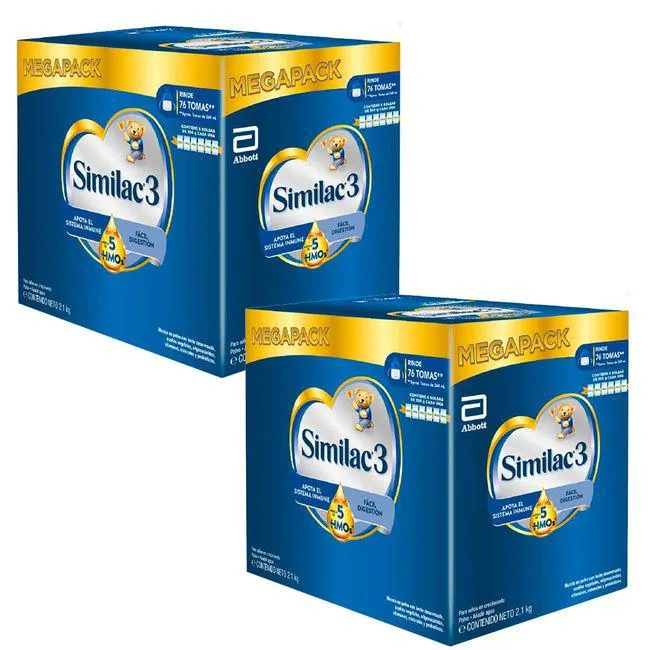 Pack Fórmula Infantil SIMILAC 3 HMO 2100g Caja 2un