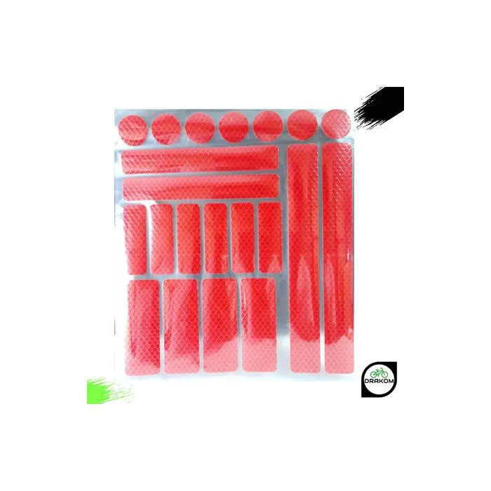 Paquete 21 Stickers Reflectivos Rojo