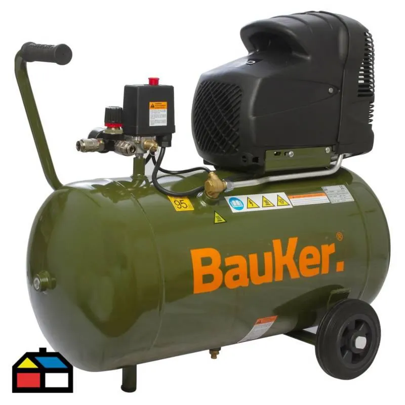 Compresor De Aire Eléctrico 2HP 50 Lt Bauker