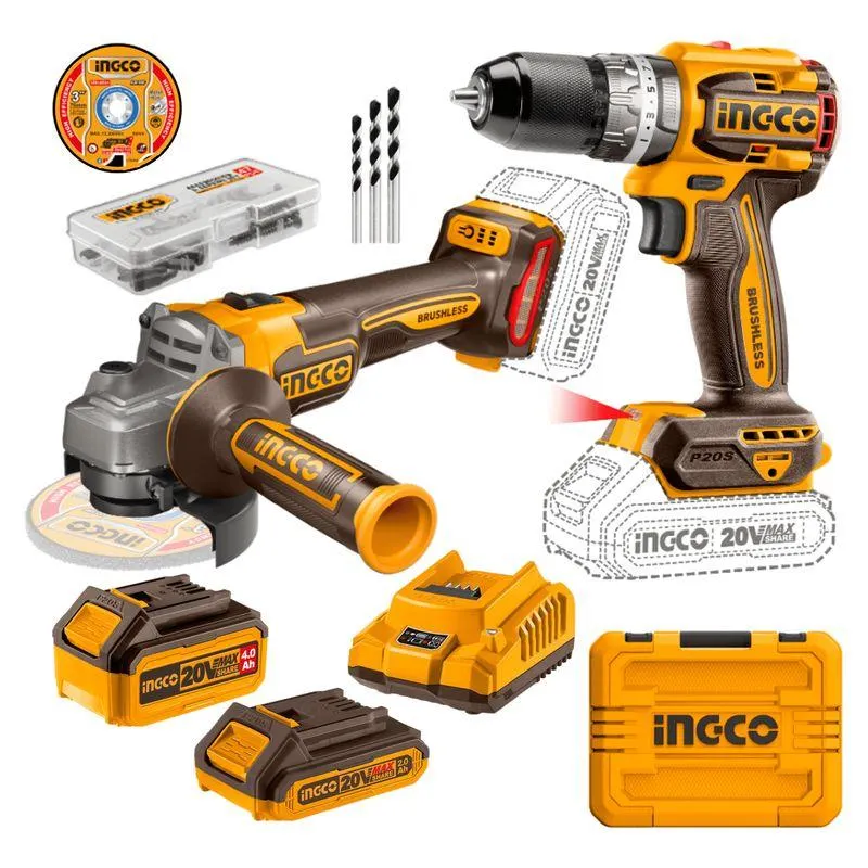 Combo industrial Taladro percutor + amoladora 4½ Ingco
