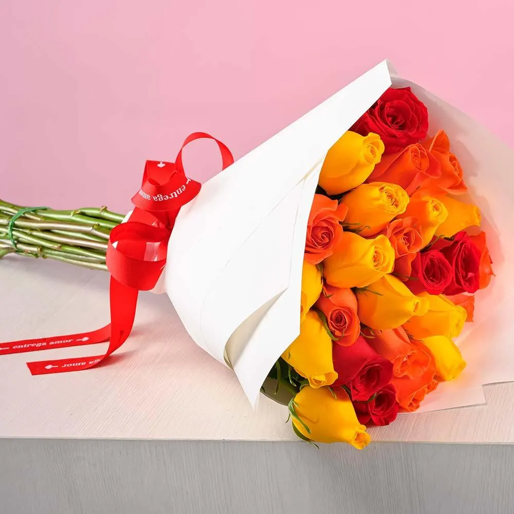 Ramo Energía y Pasión con 25 Rosas