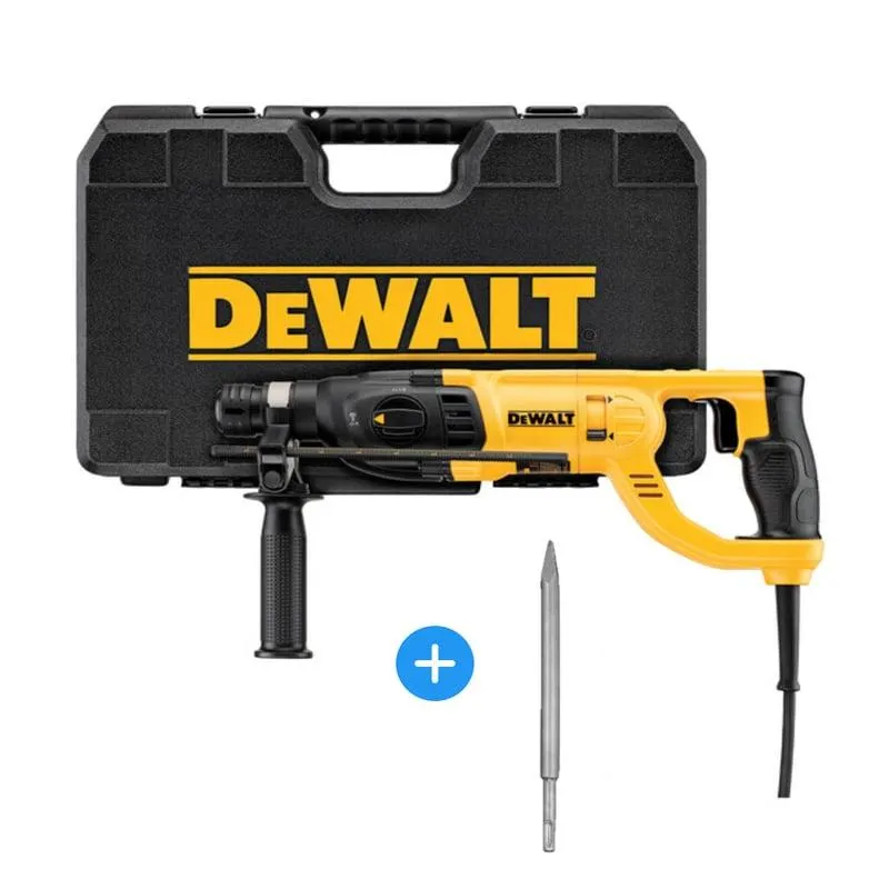 Rotomartillo SDS Plus 800W D25260K + Maletín Dewalt + Cincel