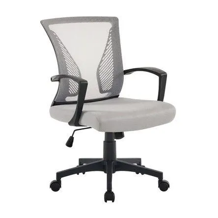 Silla de Oficina Giratoria Burgos Tela Mesh Gris Orange