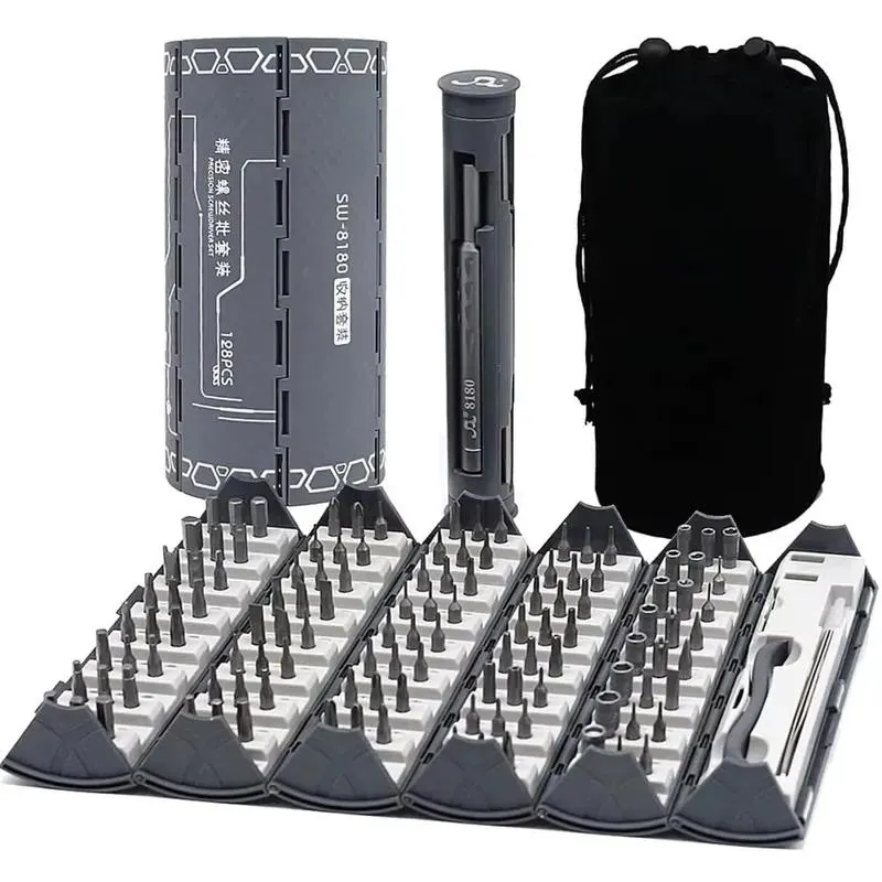 Kit de Destornilladores de Precisión 128 en 1 para Reparar Celulares, Laptops y Consolas Profesional