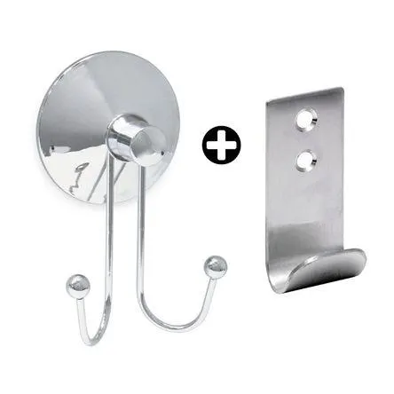 COMBO Perchero doble cromado con chupón Orange + Perchero Loft Mia Cromado Mate Sensea