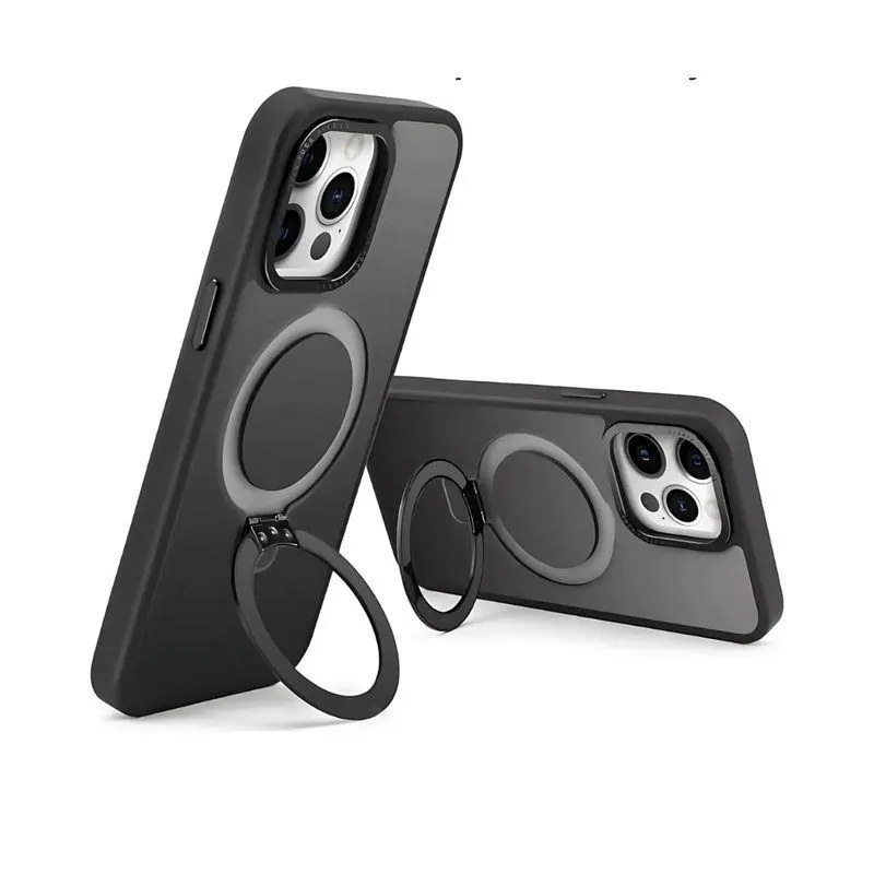 Case Magsafe Para iPhone 15 - Negro Con Parante