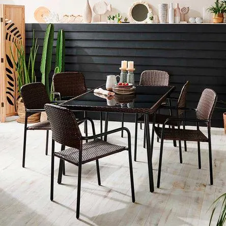 Set de terraza Zena - 6 Sillas de terraza + Mesa de terraza