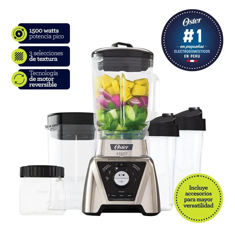 Licuadora Oster® con control de textura BLST3B Niquelada + Accesorios
