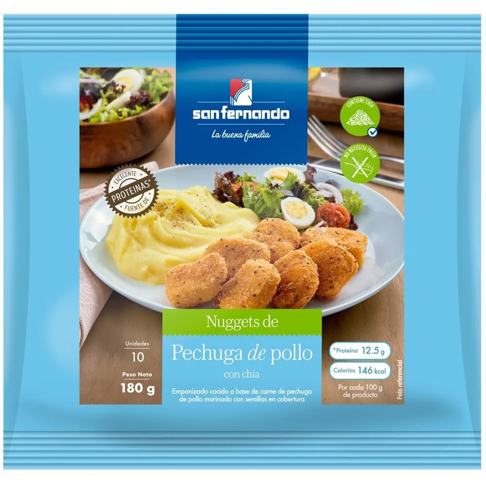 Nuggets de Pechuga de Pollo con Chia SAN FERNANDO Bolsa 180g