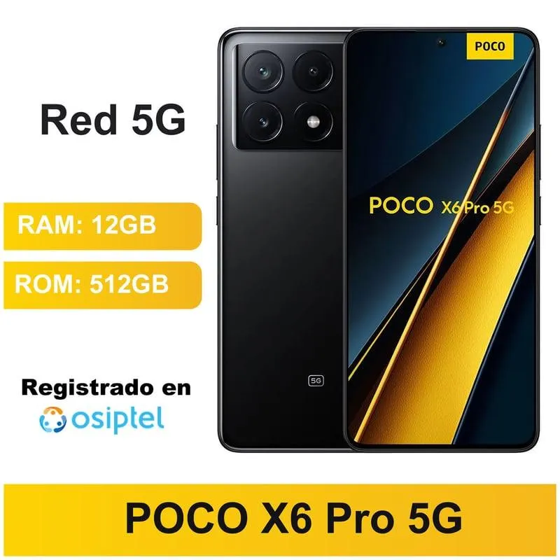 POCO X6 Pro 5G Black 12GB RAM 512GB ROM - CAJA SELLADA