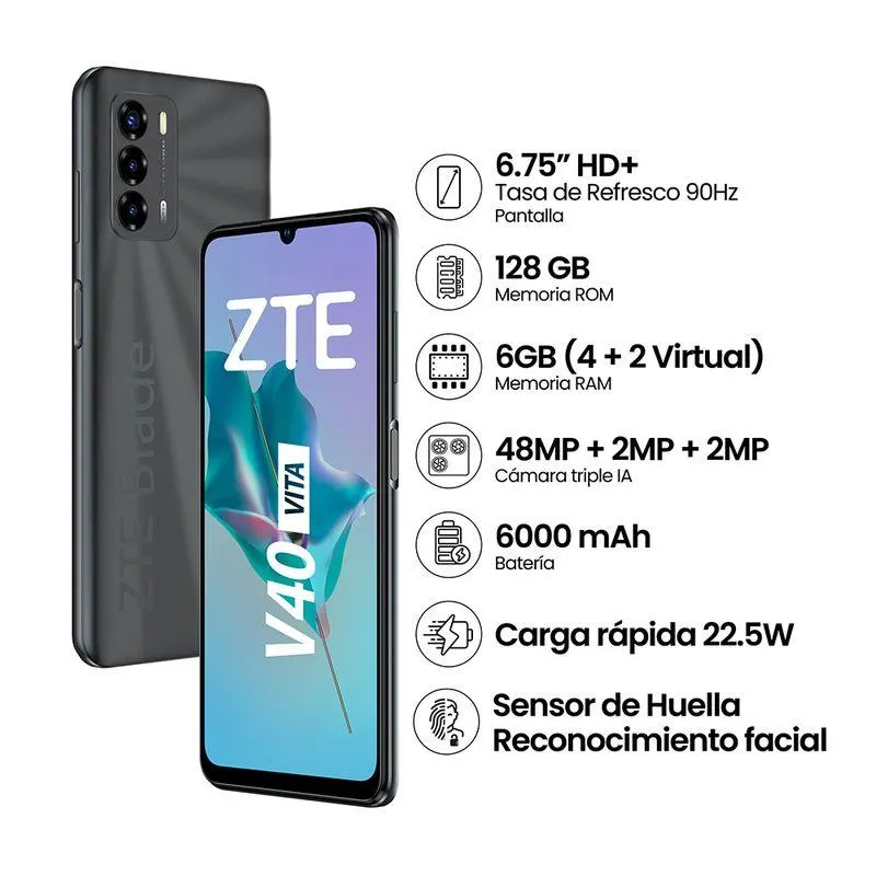 ZTE V40 VITA 4+128GB - NEGRO