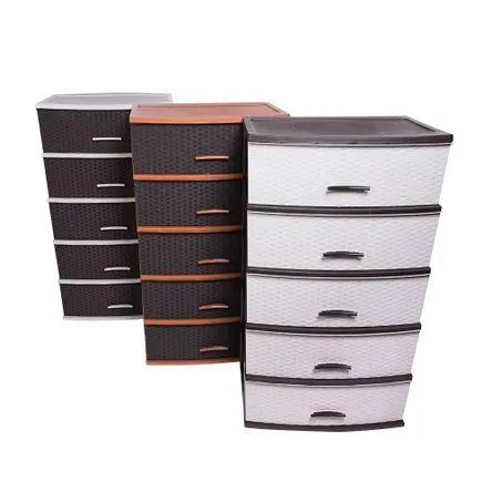 Cómoda Happy Mimbre Ratán 5 niveles Polinplast