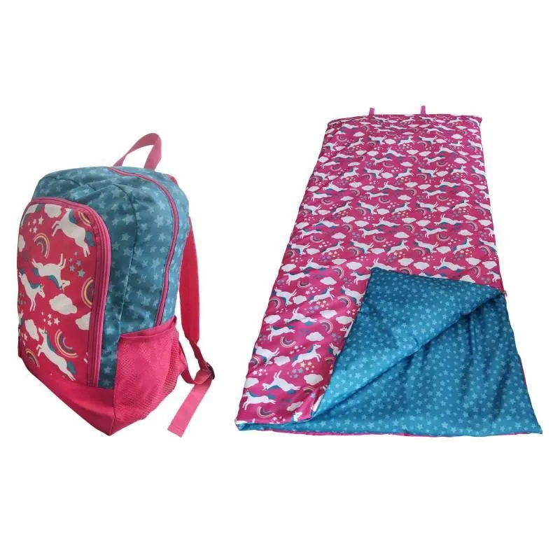 Set mochila y Saco de dormir Unicornio