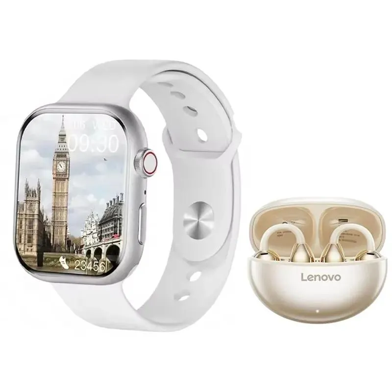 Audífonos Lenovo TA140 Blanco Bluetooth y S10 W Reloj inteligente