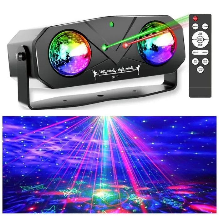 Proyector de Luz 5 en 1 SEISA EMS-38 Láser RGB, Control Remoto y Modo Música para Fiestas y Eventos