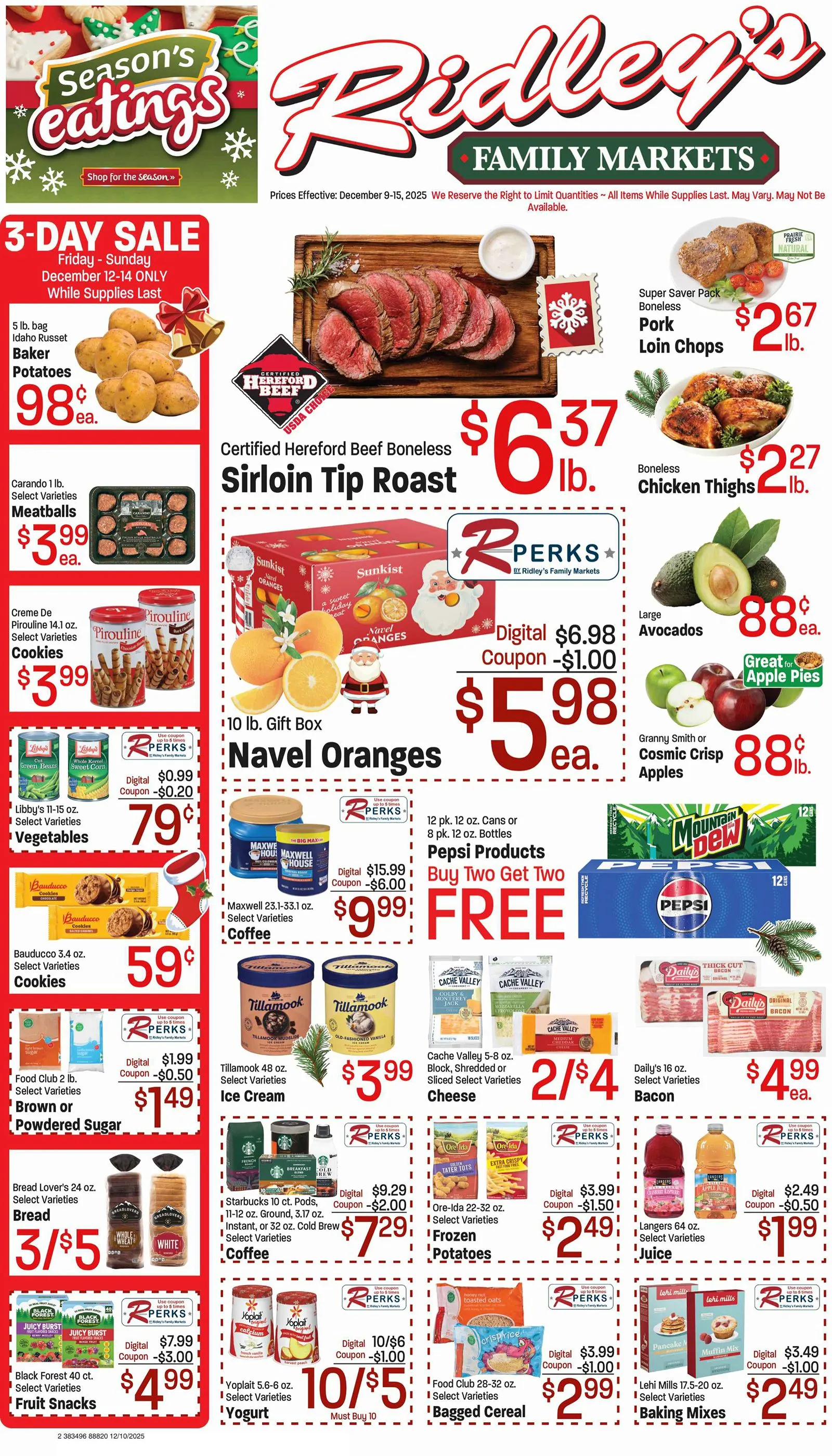 Weekly ad Ridley's Family Markets Sales from December 9 to December 15 2025 - Page 1