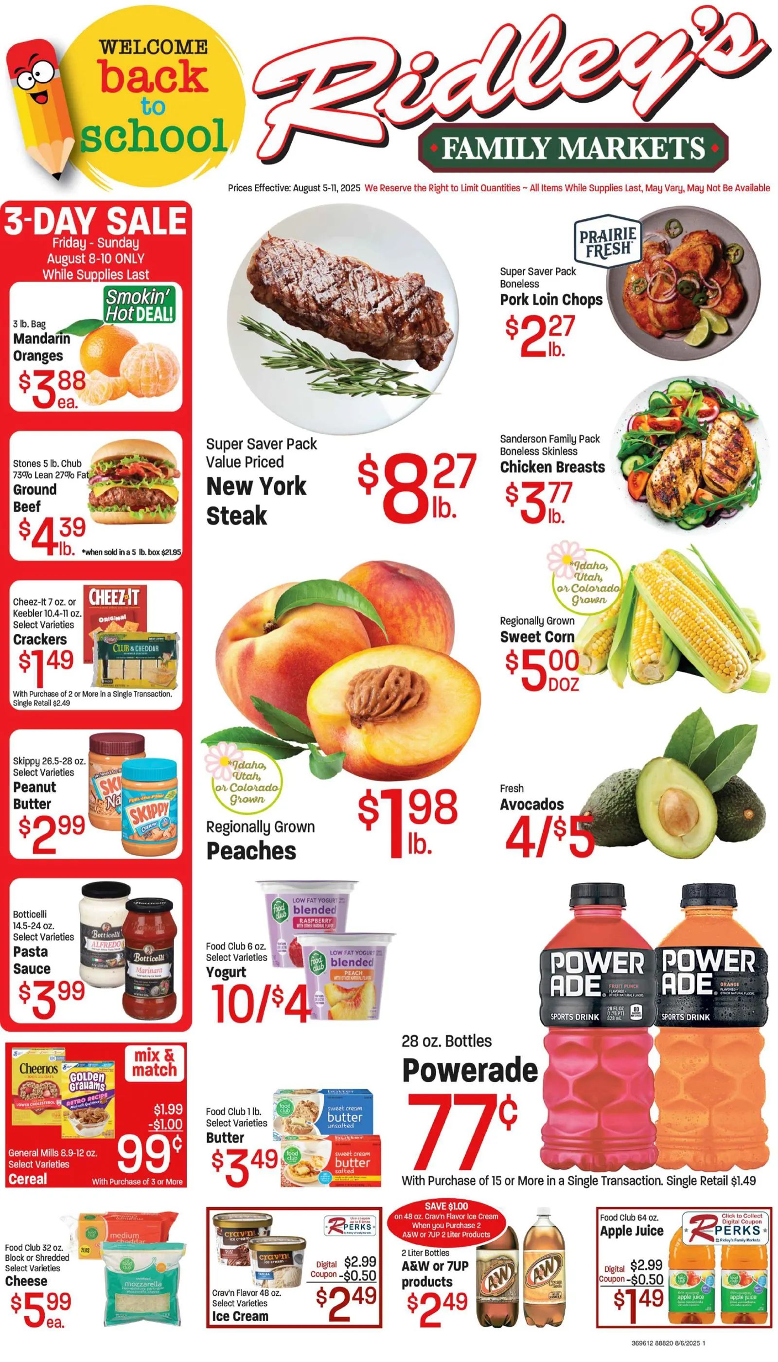 Weekly ad Ridley's Family Markets Sales from August 7 to August 11 2025 - Page 1