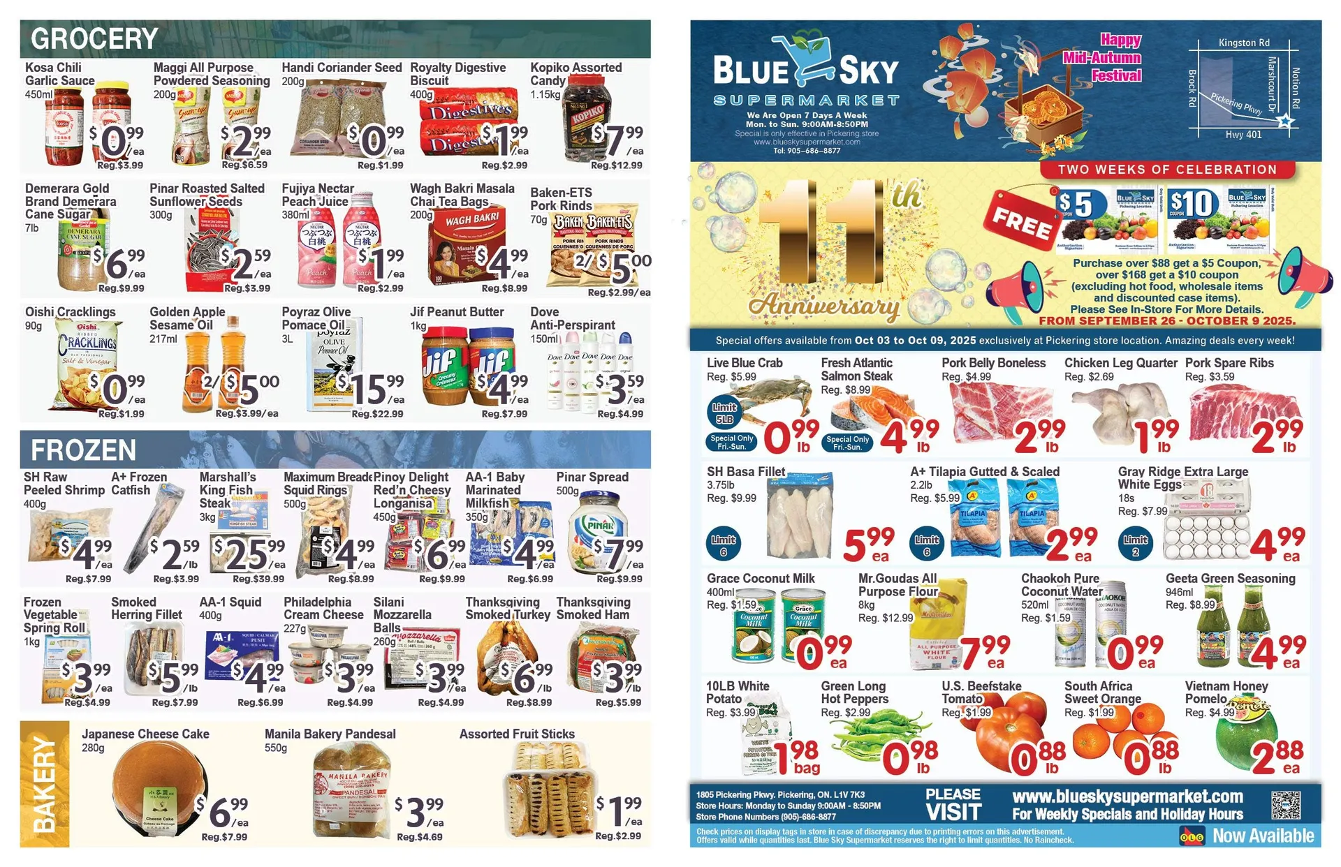 Blue Sky Supermarket Sales from October 3 to October 9 2025 - flyer page 1