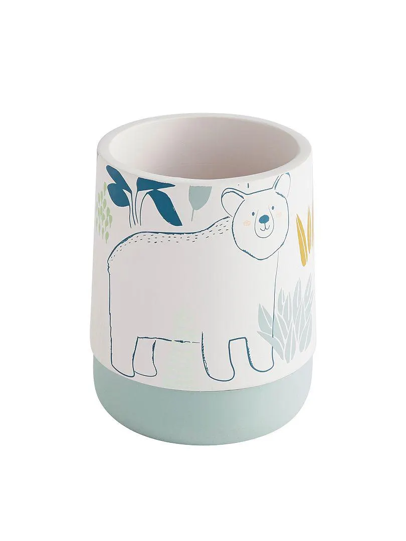 Gobelet de salle de bain - blanc/bleu