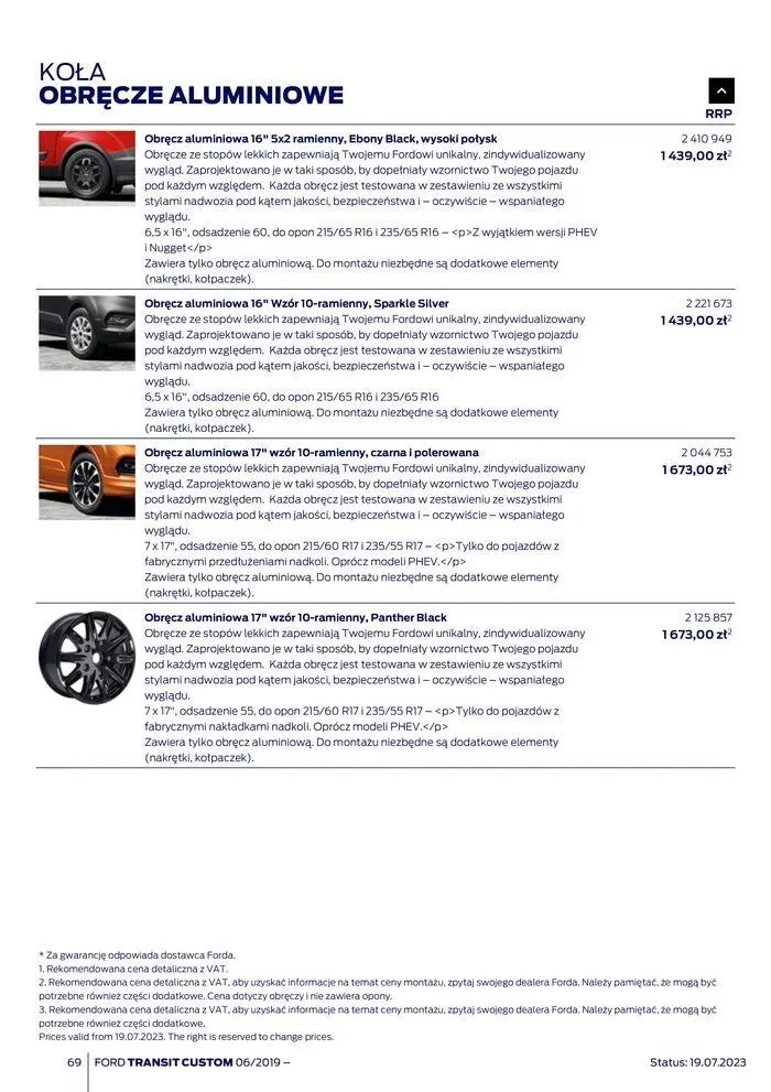 Gazetka NOWY FORD TRANSIT CUSTOM od 16 kwietnia do 16 kwietnia 2025 - Strona 69