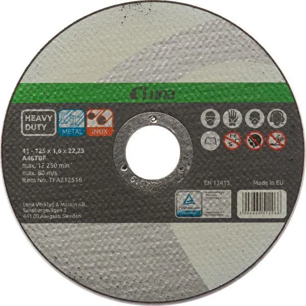 Tarcza do cięcia stali nierdzewnej 125x1,6 mm