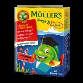 Mollers Omega-3 Rybki Malinowe 36 szt.