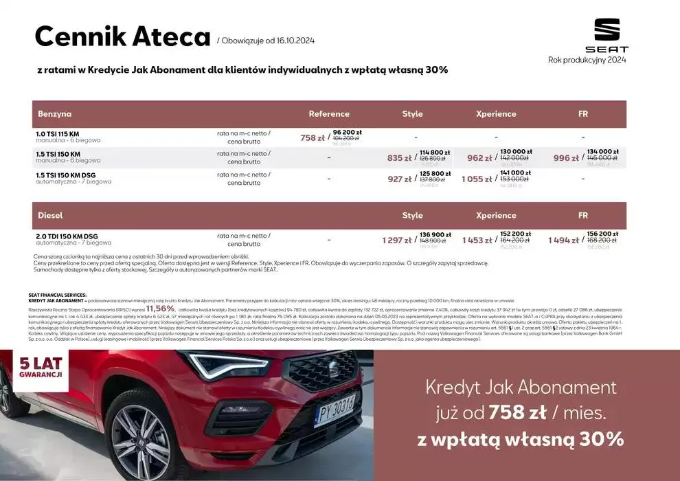 Gazetka SEAT Ateca - Katalog i cennik od 5 listopada do 5 listopada 2025 - Strona 5