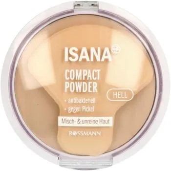 ISANA puder do twarzy, antybakteryjny, kompaktowy, Jasny 9 g, nr kat. 45245