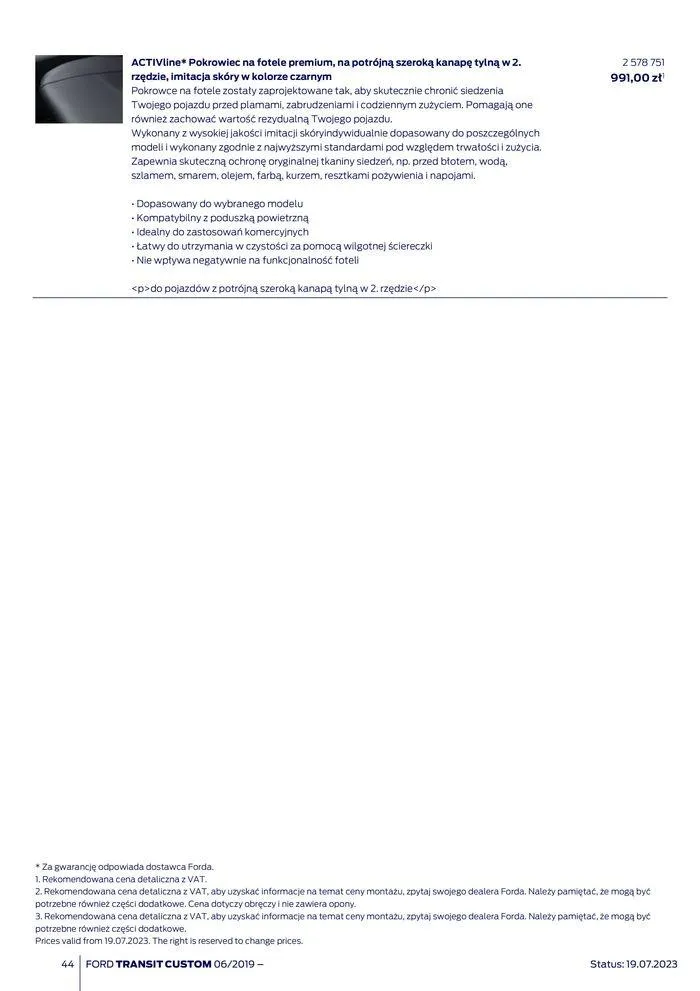 Gazetka NOWY FORD TRANSIT CUSTOM od 16 kwietnia do 16 kwietnia 2025 - Strona 44