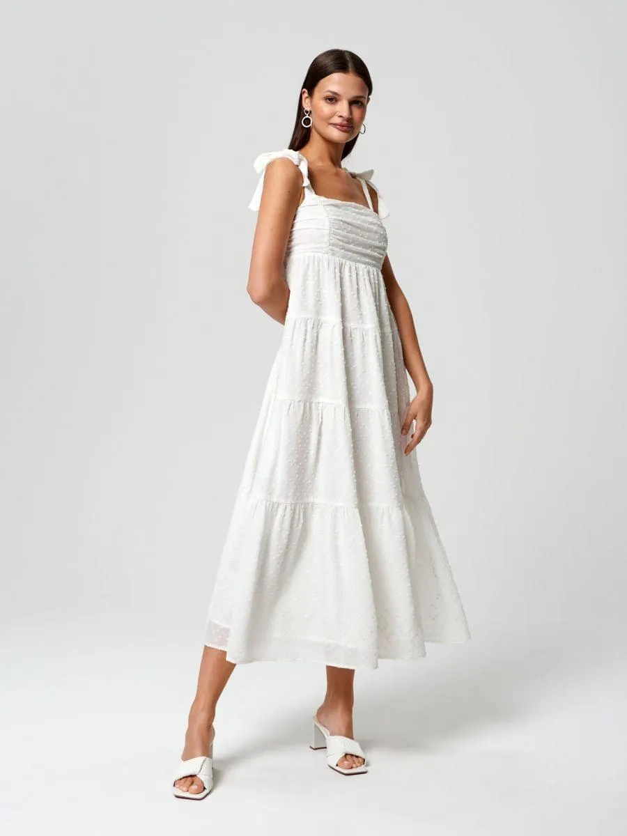 Sukienka midi z marszczeniami