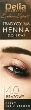 DELIA COSMETICS, Eyebrow Expert , henna do brwi, tradycyjna, nr 4.0 Brązowy