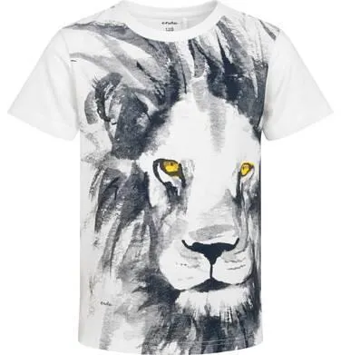 T-shirt dla chłopca lub dziewczynki, uniwersalny z lwem, biały 2-8 lat