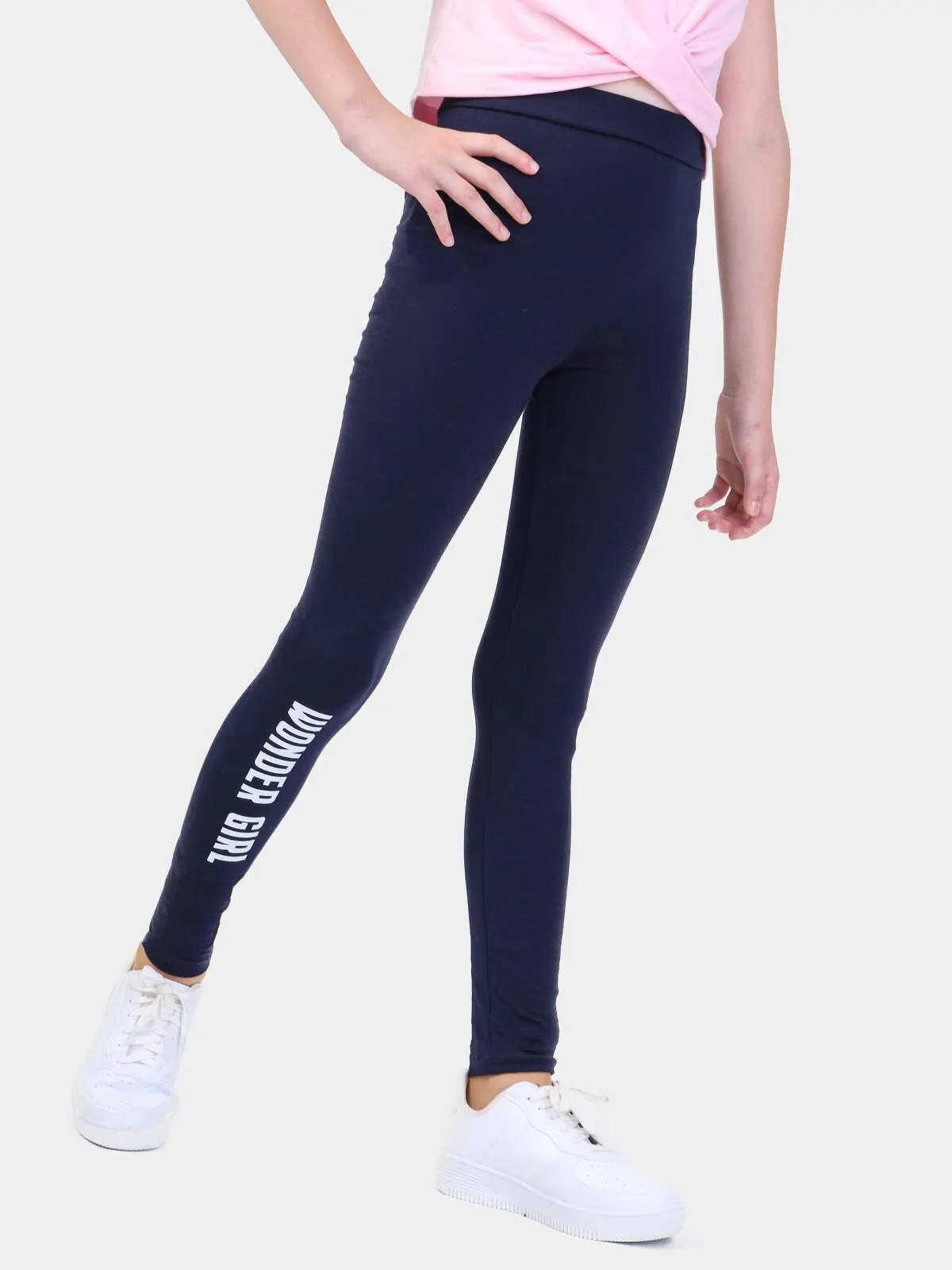 Bawełniane legginsy z napisem