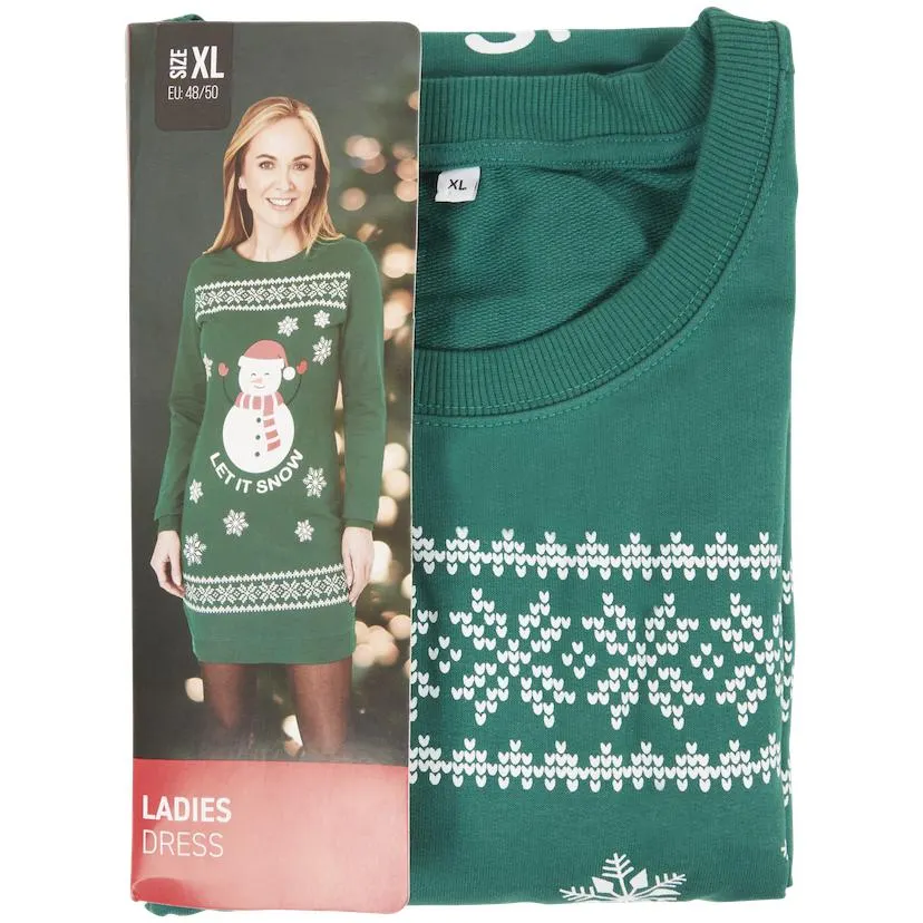 Świąteczna sukienka z nadrukiem